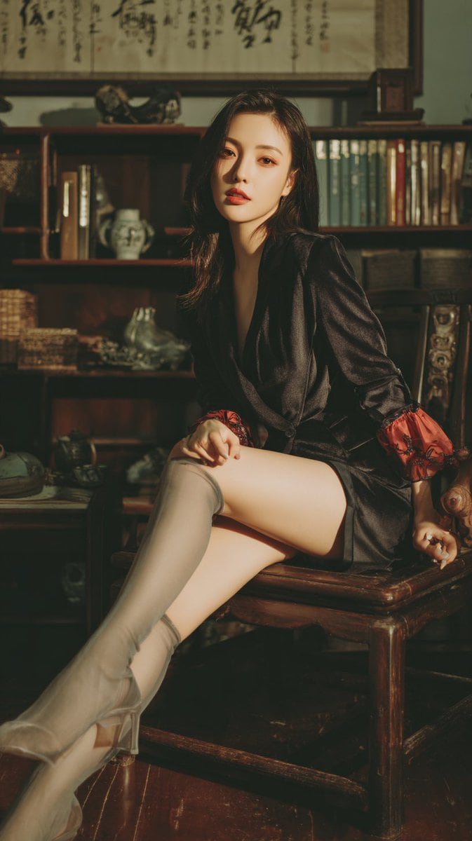 Modern Chinese Retro Fashion Photography Prompt - AI Generated Realistic Style Image Example