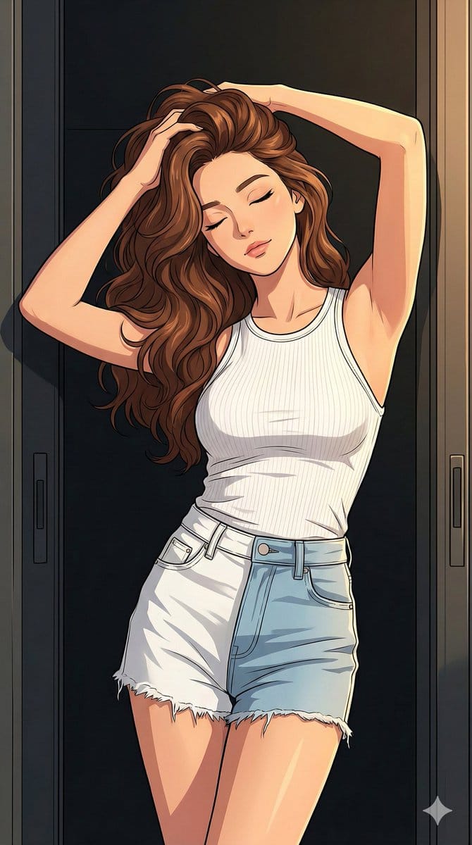 Modern Anime Illustration with Golden Hour Lighting - Prompt IA