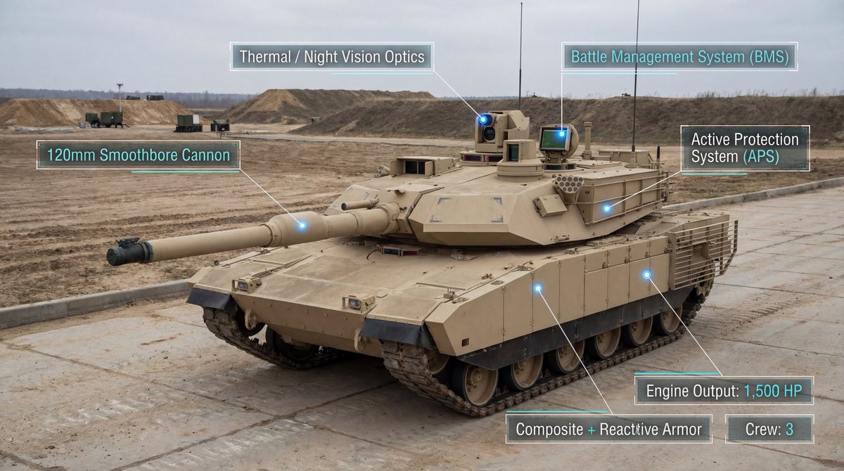Modern Combat Tank Infographic Prompt