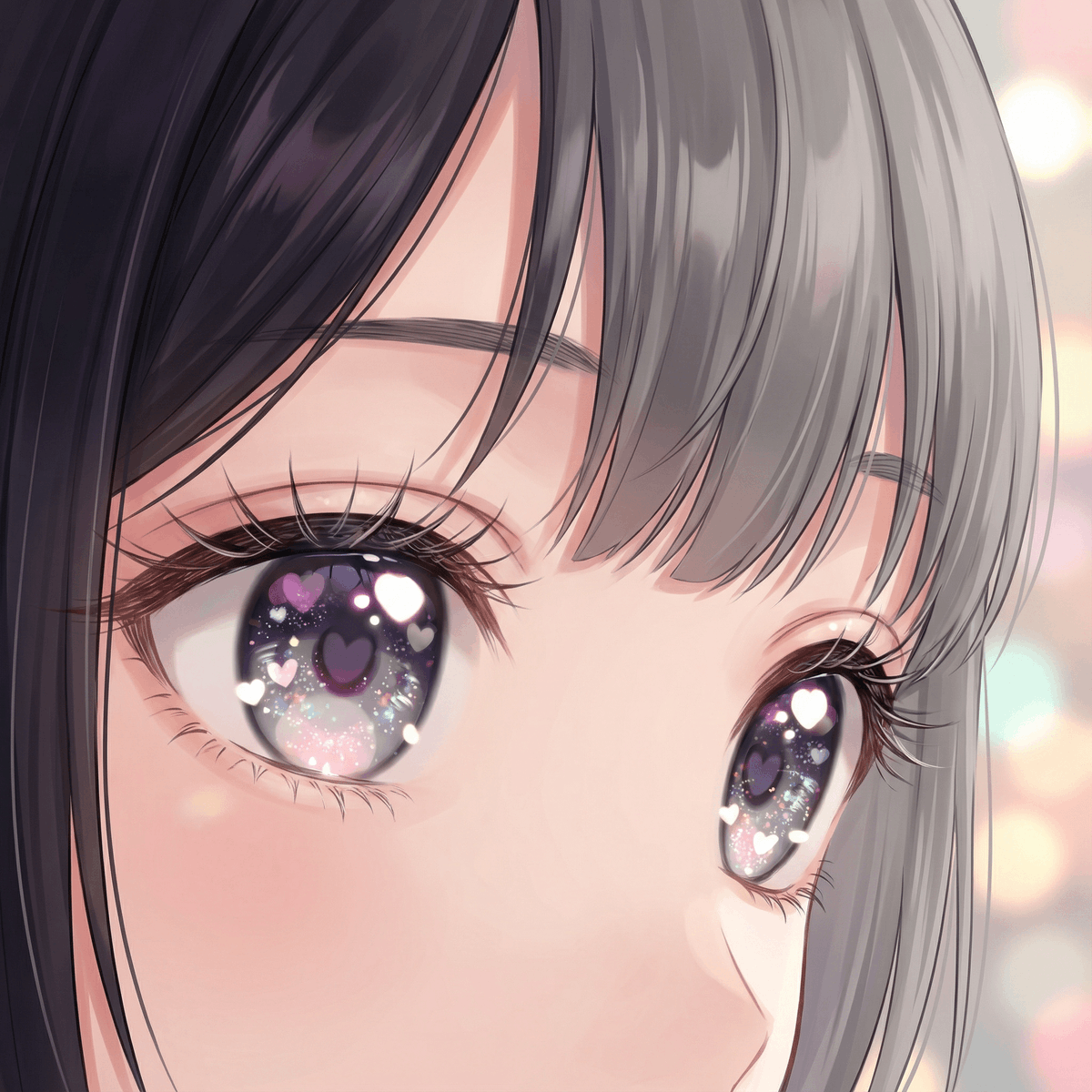 Modern Moe Anime Illustration of a Teenage Girl's Eyes - Prompt IA