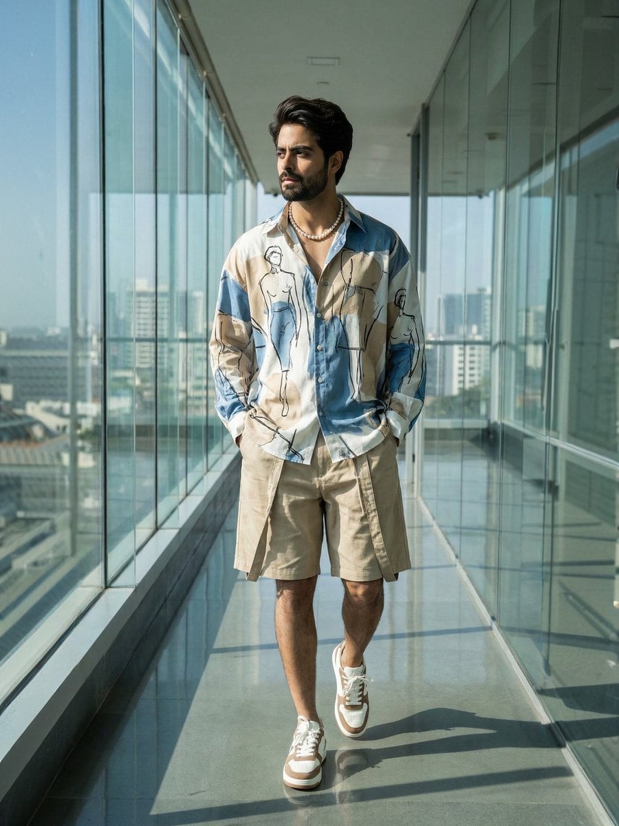 Modern Urban Editorial Portrait of a Man - AI Generated Character Style Image Example