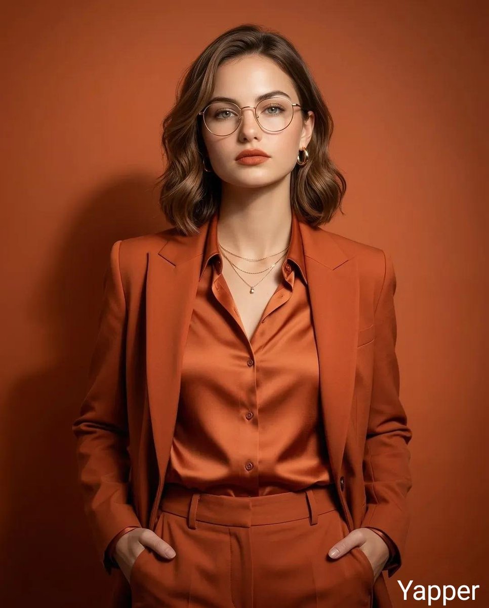Preview image for Monochromatic Burnt-Orange Fashion Editorial Prompt prompt