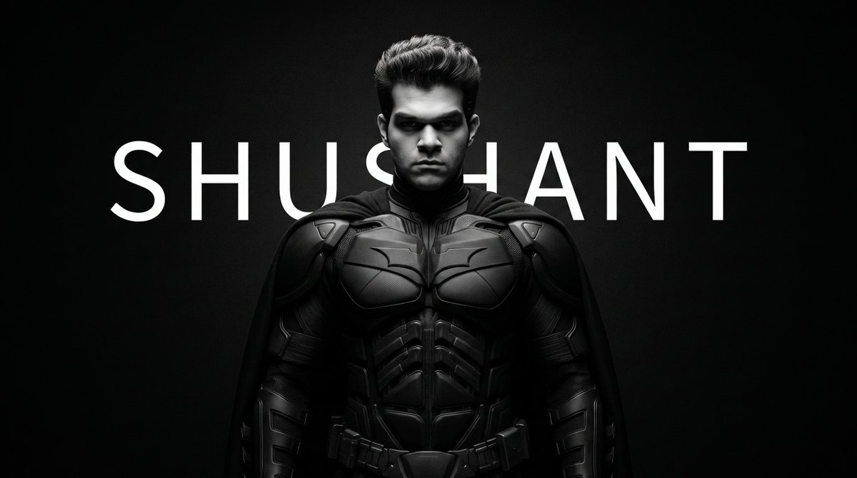 Preview image for Monochrome Batman Superhero Portrait prompt