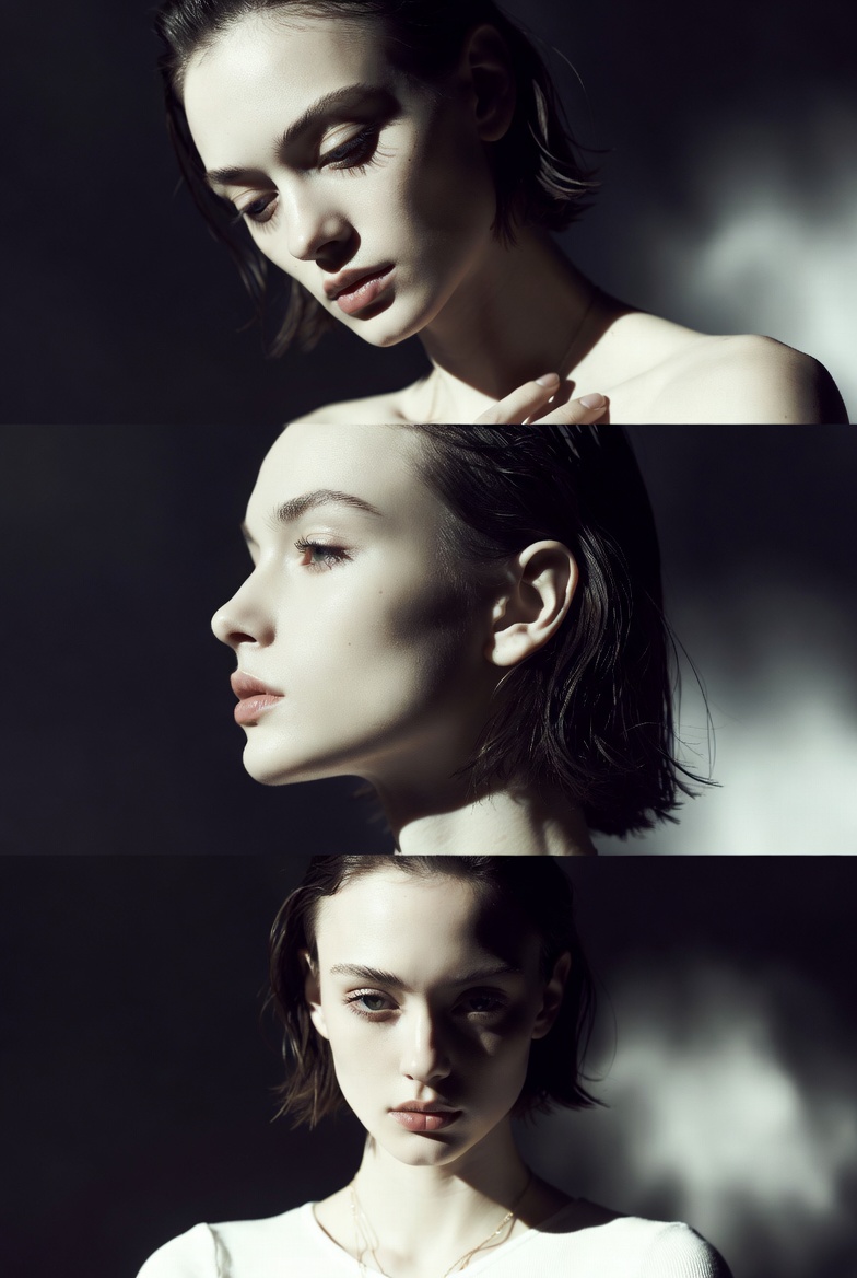 Monochrome Fashion Editorial Triptych (Female)