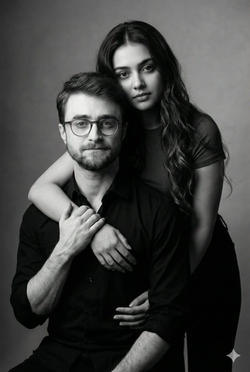Monochrome Fine Art Couple Portrait - AI 프롬프트