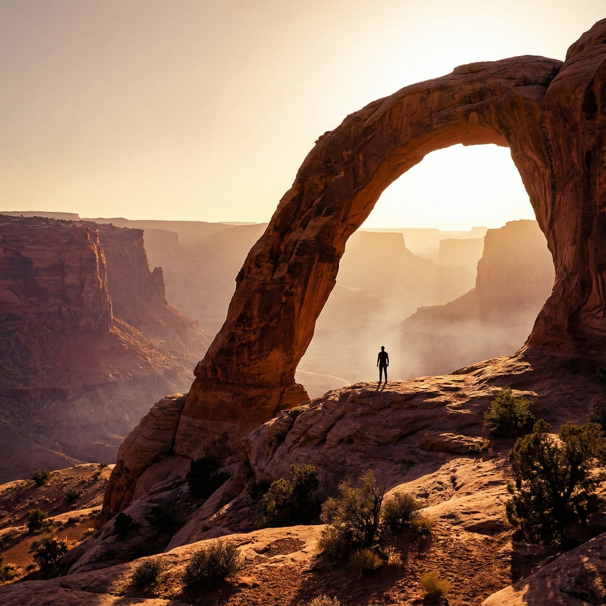 Monumental Desert Canyon Silhouette - AI Prompt