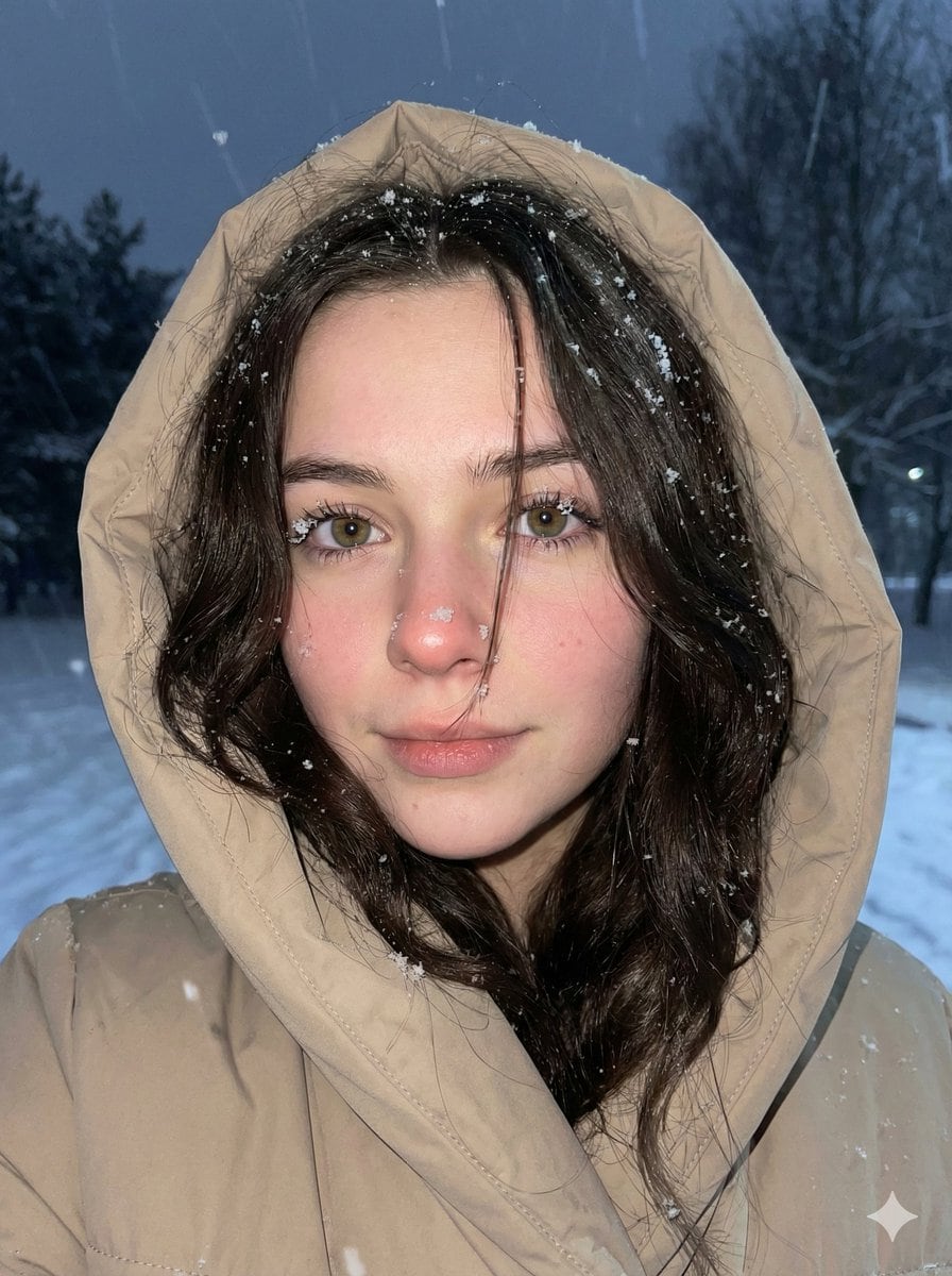 Moody Winter Close-Up Portrait Prompt - KI-Prompt