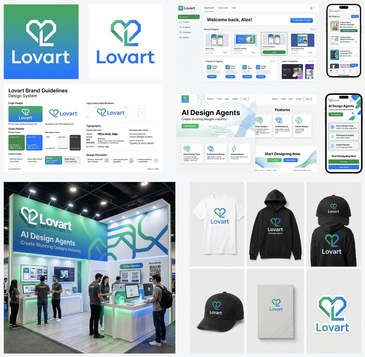 Multi-Step Design Generation for 'Lovart' Brand Identity