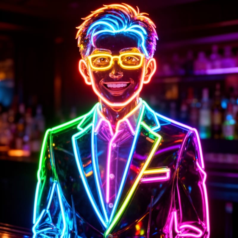 Nano Banana Pro: Artist and Neon Styles - AI Generated Character Style Image Example