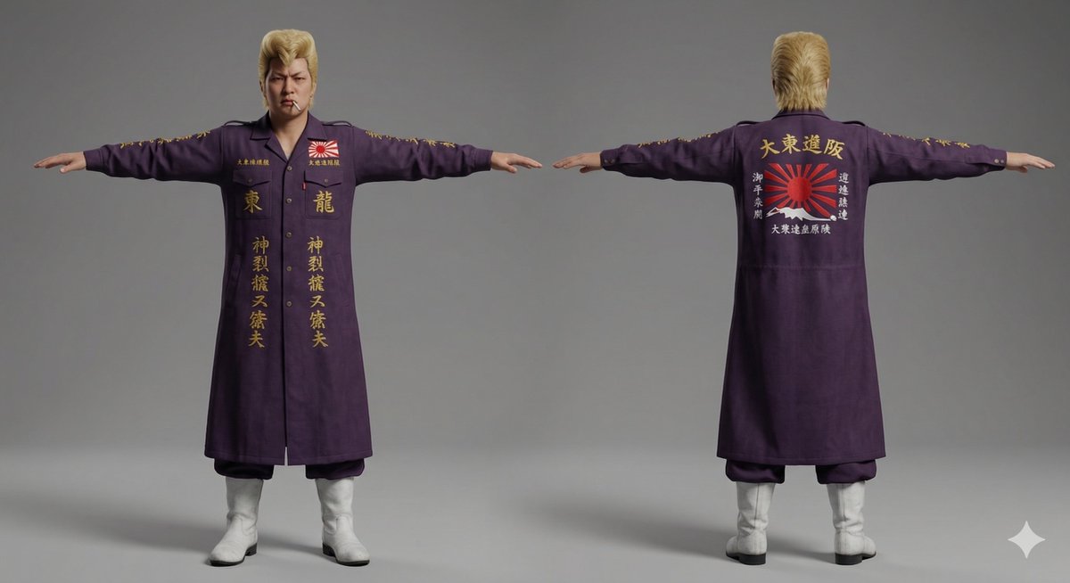 Nano Banana Pro Image Generation of Classic Japanese Bosozoku as a 3D Model Asset