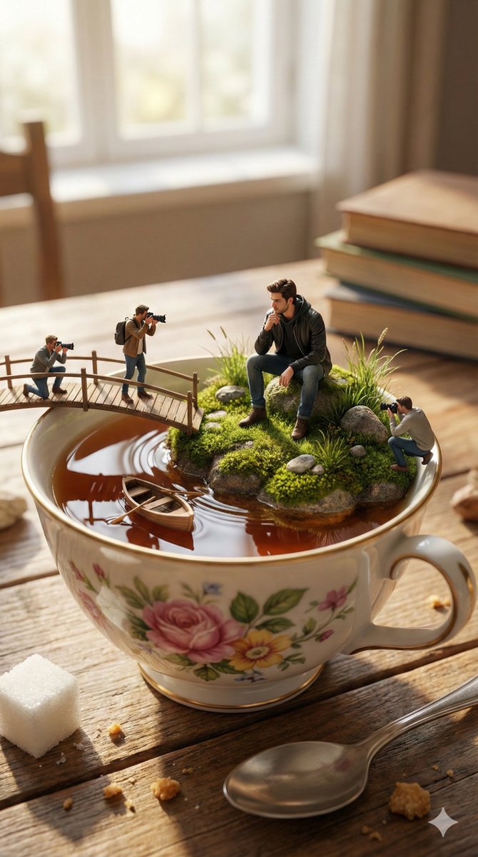 Preview image for Natural Language Prompt for Miniature World Inside a Teacup prompt