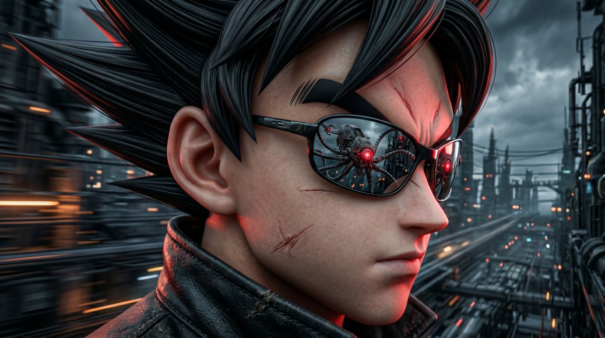 Preview image for Neo Goku in the Machine City prompt