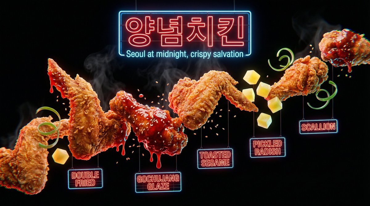 Neon Night Market Food Photography - AI Art AI Generated Artwork