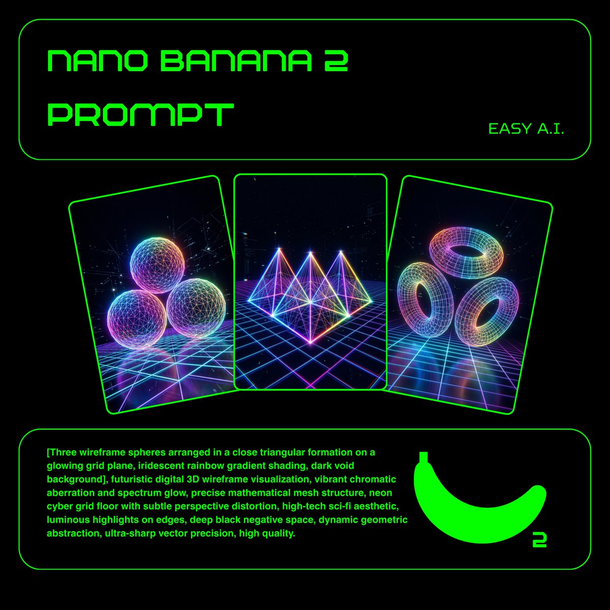 Preview image for Neon Wireframe 3D Prompt Template prompt