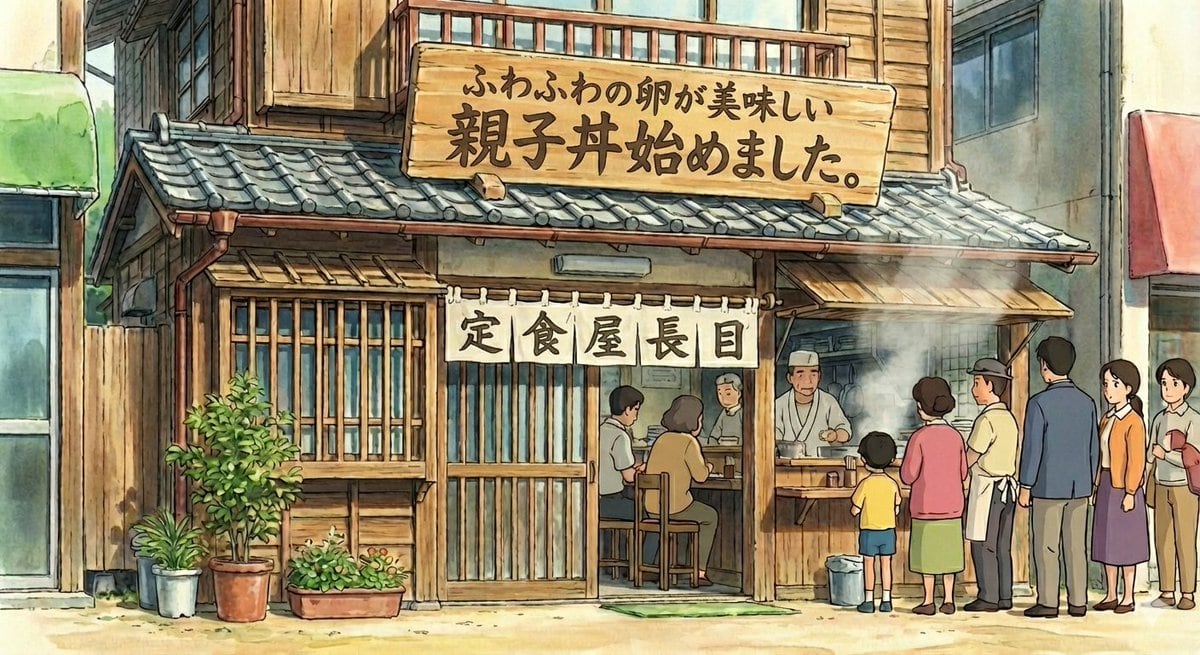 New oyakodon menu poster for a fictional diner - AI Generated AI Art Style Image Example