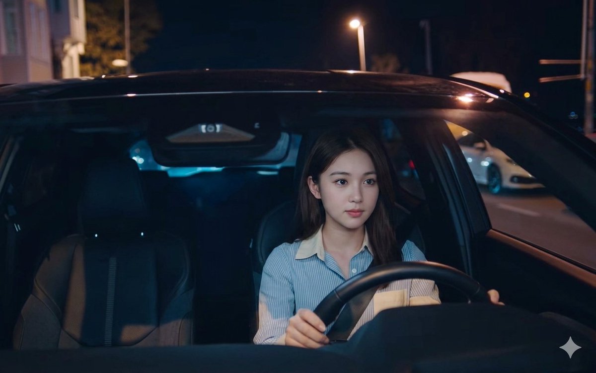 Preview image for Night Drive Cinematic Portrait prompt