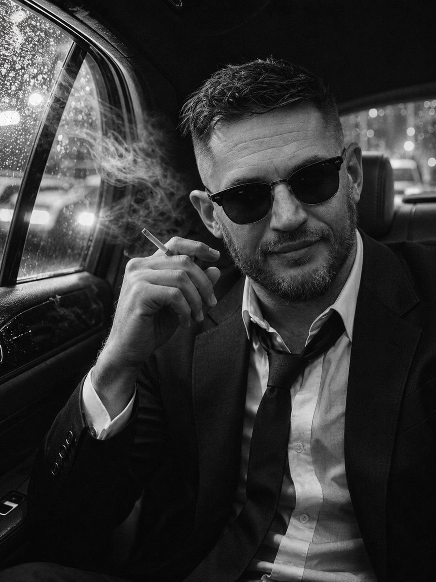 Preview image for Noir Luxury Car Night Portrait prompt