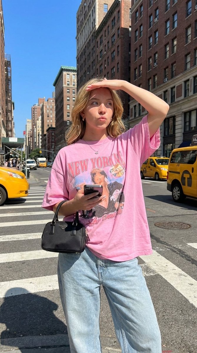 Preview image for NYC Street Fashion Editorial Prompt with Harsh Sunlight prompt