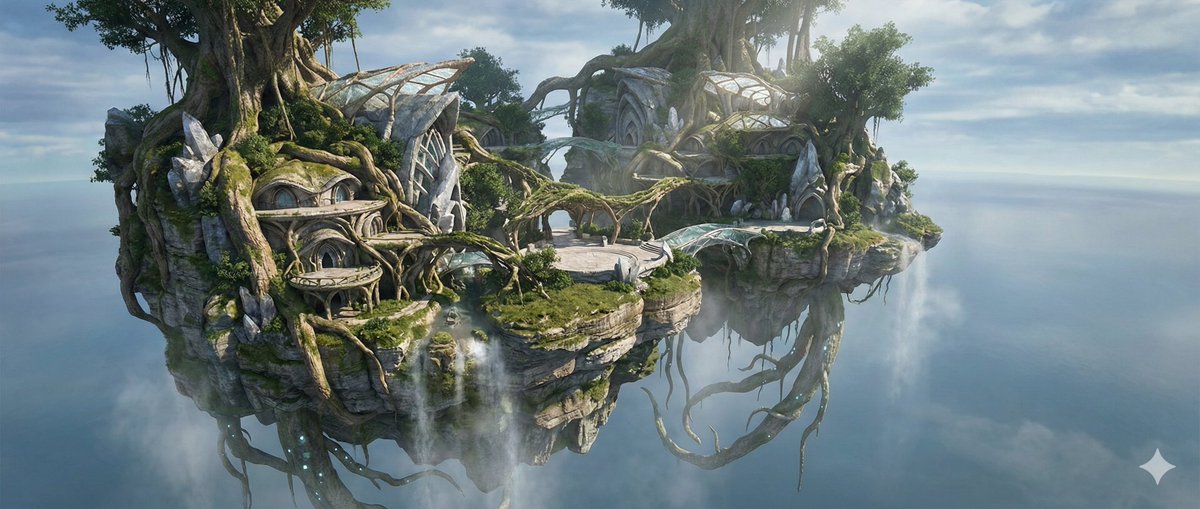 Preview image for Octane-Rendered Floating Ecological Island prompt