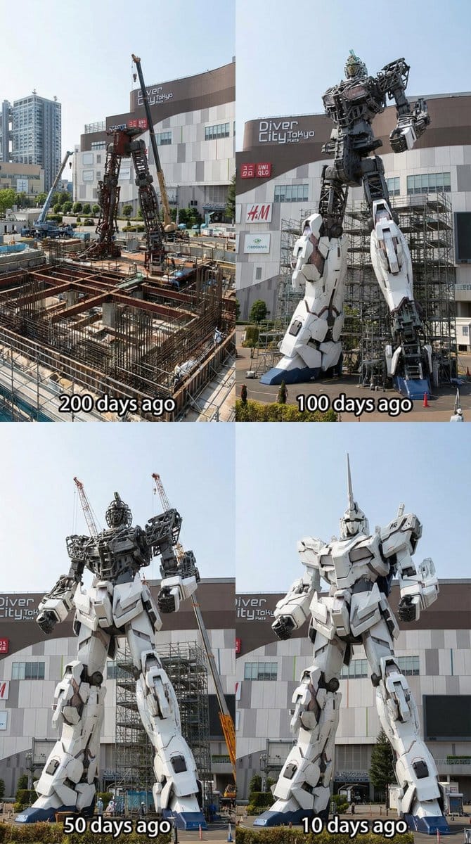 Odaiba Gundam Construction Process Visualization