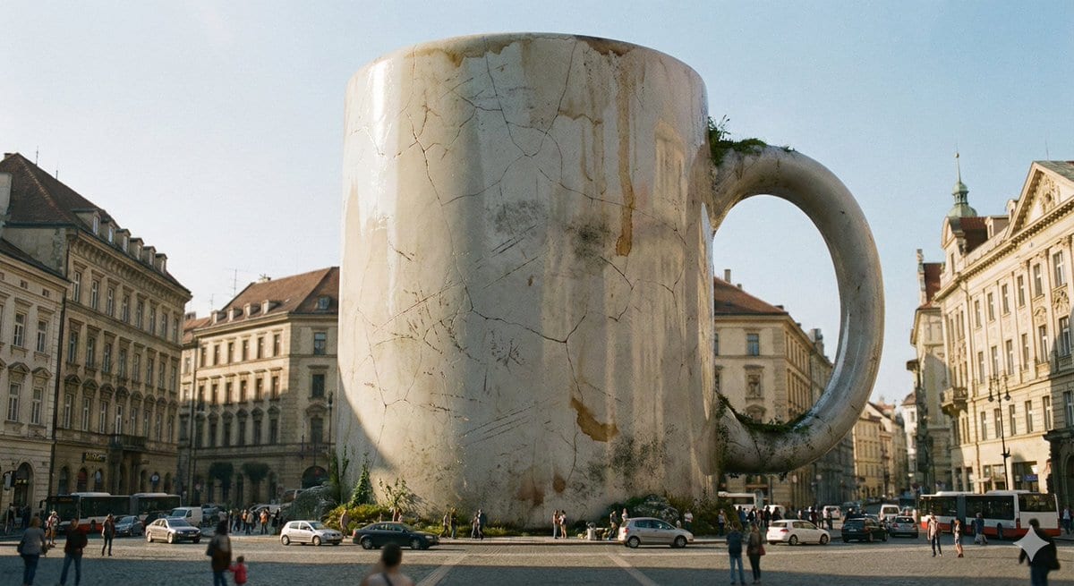 Ordinary Object to Massive Monument Transformation - AIプロンプト