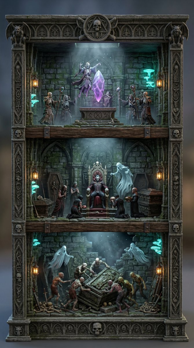 Preview image for Ornate Diorama of Undead Dungeon prompt