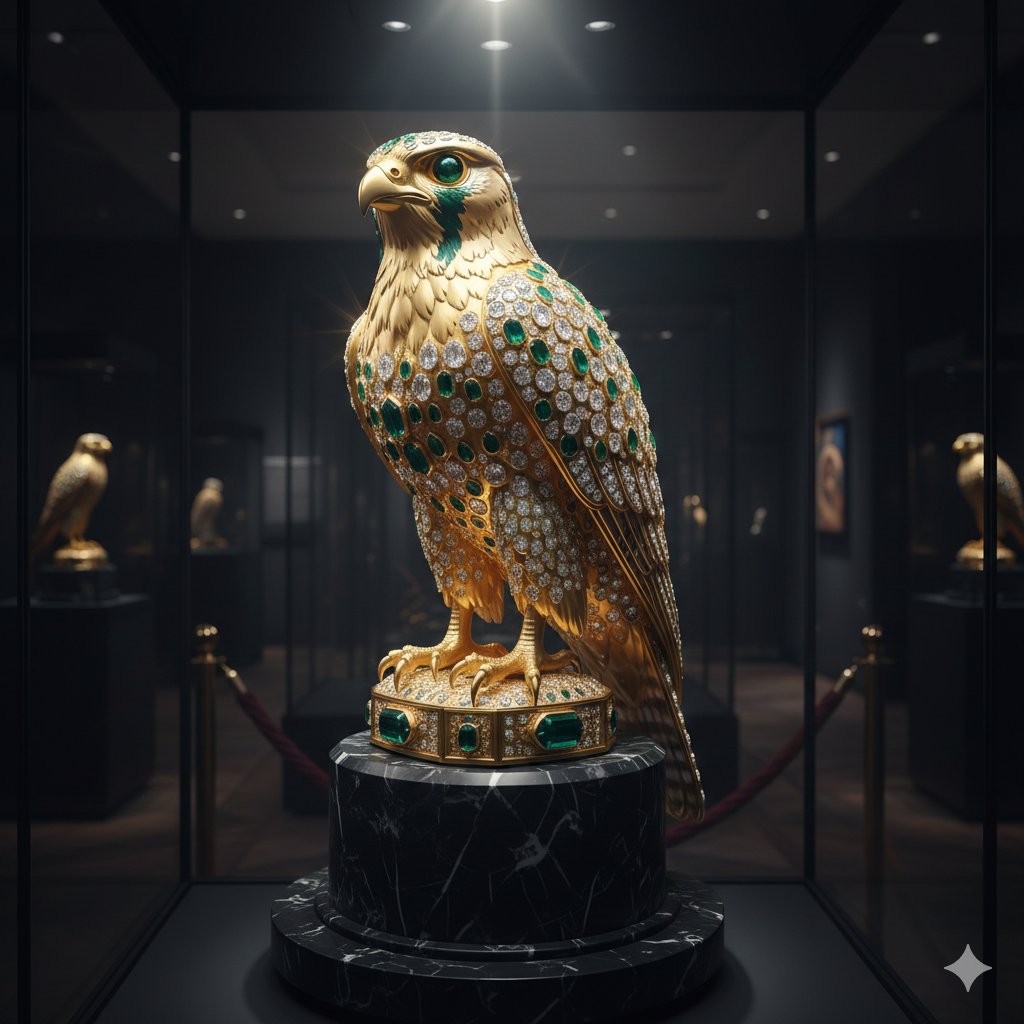 Preview image for Ornate Gold Falcon Sculpture Prompt prompt