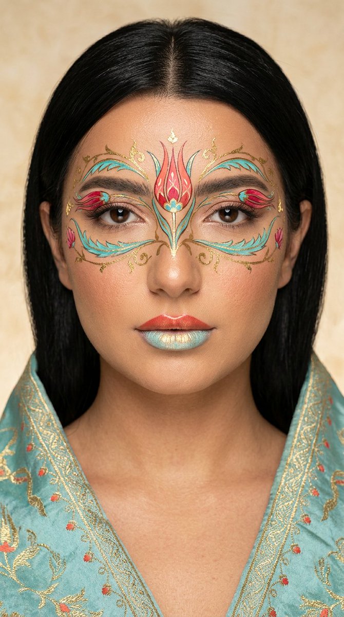 Preview image for Ottoman Tulip Editorial Makeup Portrait prompt