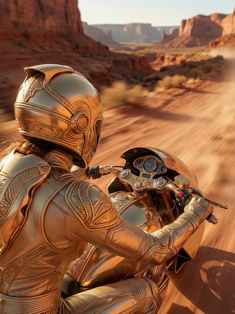 Over-the-Shoulder POV Motorbike Shot - AI Prompt