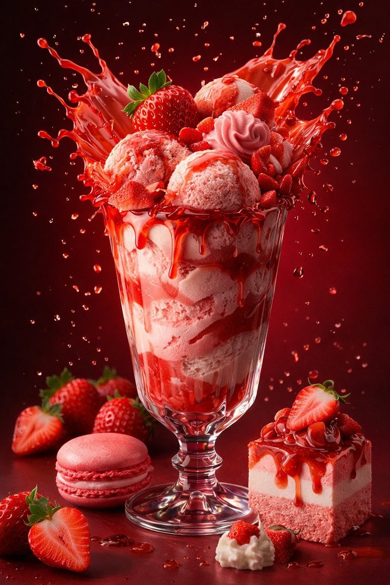 Parameterized Ice Cream Dessert Advertising Poster Prompt - AI 프롬프트