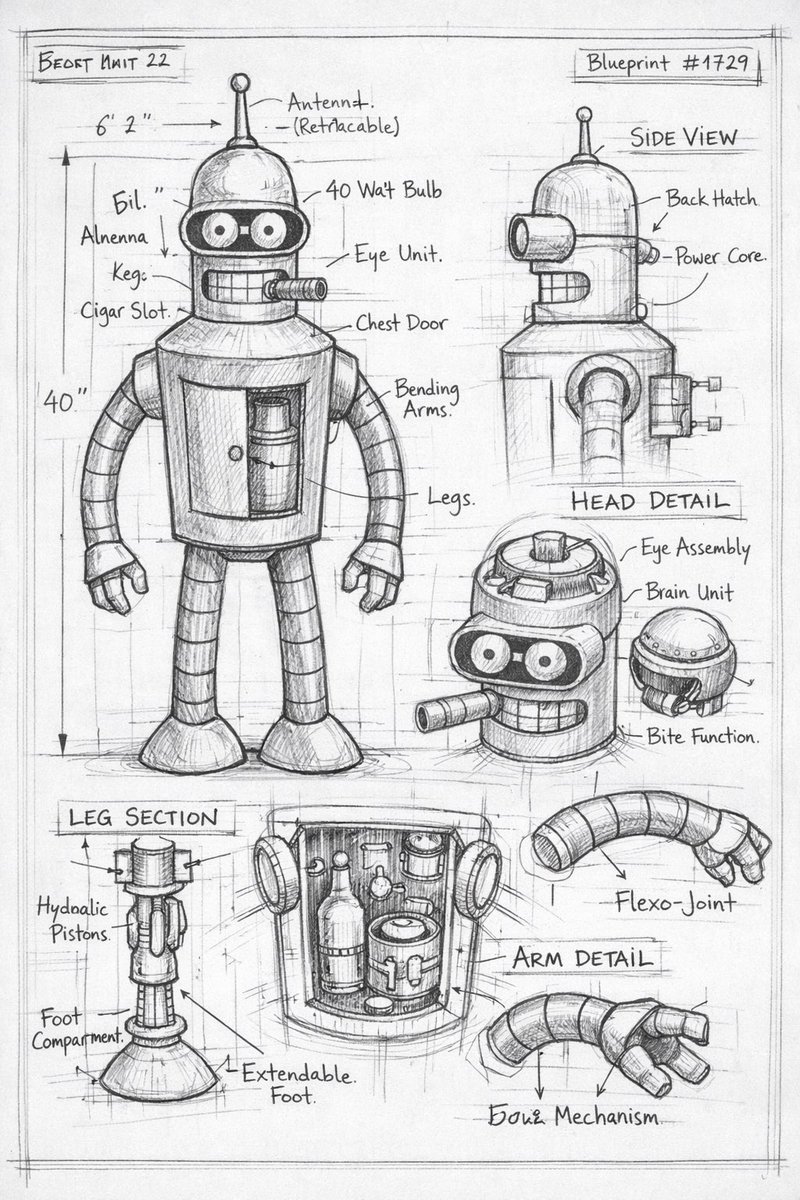 Pencil Sketch Schematic - Prompt IA
