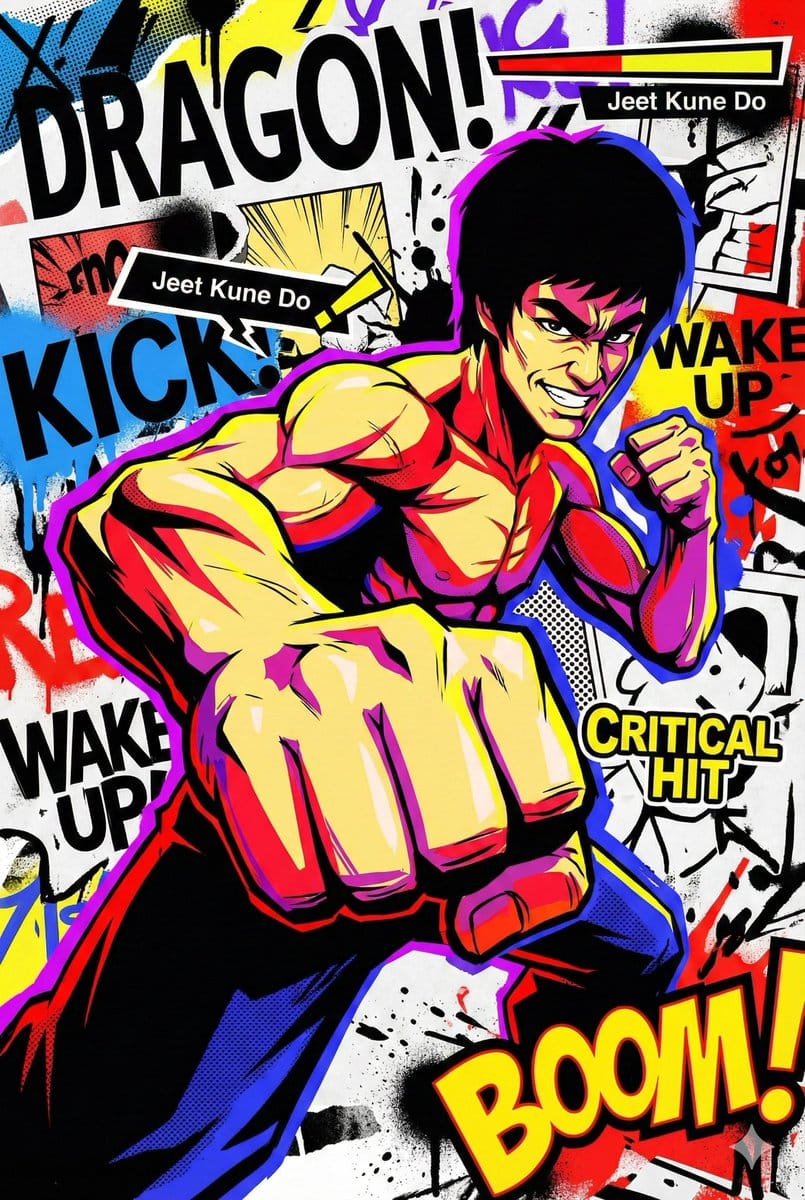 Persona 5-inspired pop-art anime poster for a custom chuunibyou character - AI Generated Anime Style Image Example
