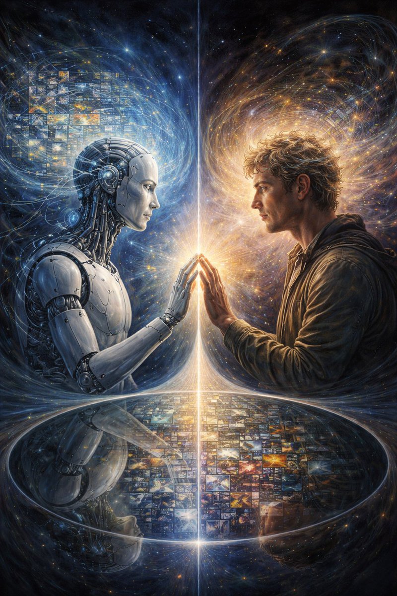 Philosophical AI Reflection Painting Prompt - Prompt de IA