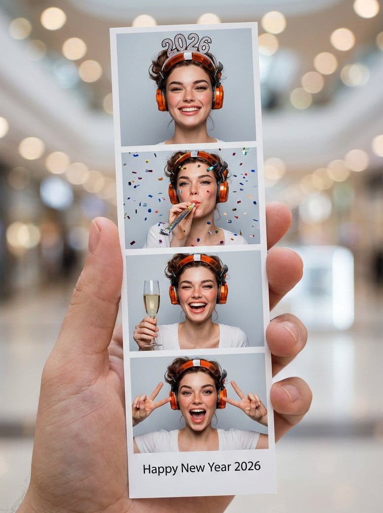 Photo-Booth Print Strip with Identity Lock - KI-Prompt