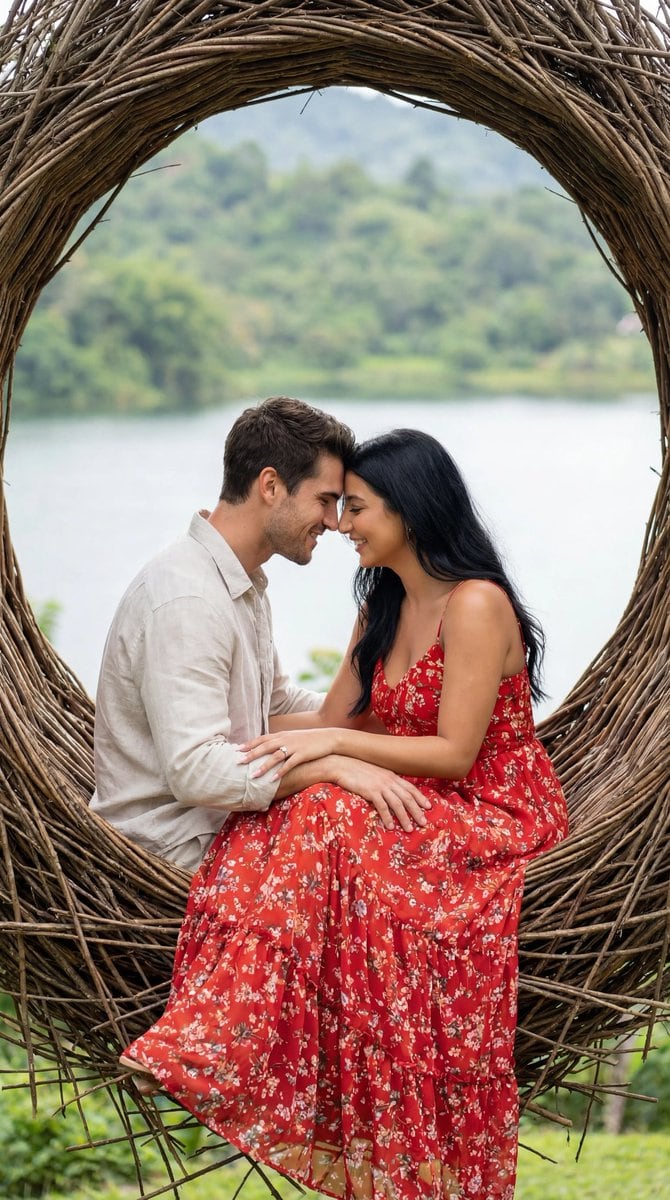 Photoreal Romantic Couple in Nature Nest Editorial Prompt - AI提示詞