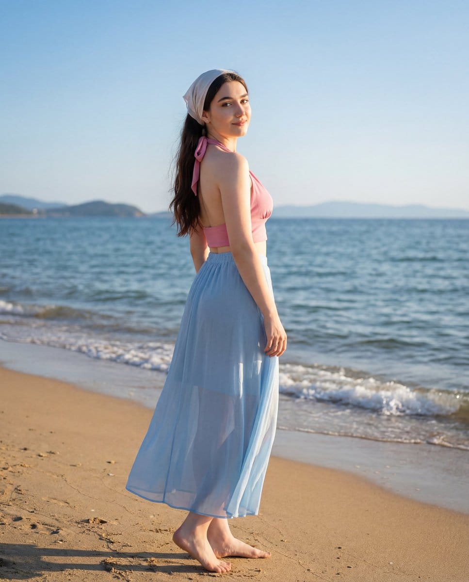 Photorealistic Beach Portrait with Identity Lock - Prompt IA