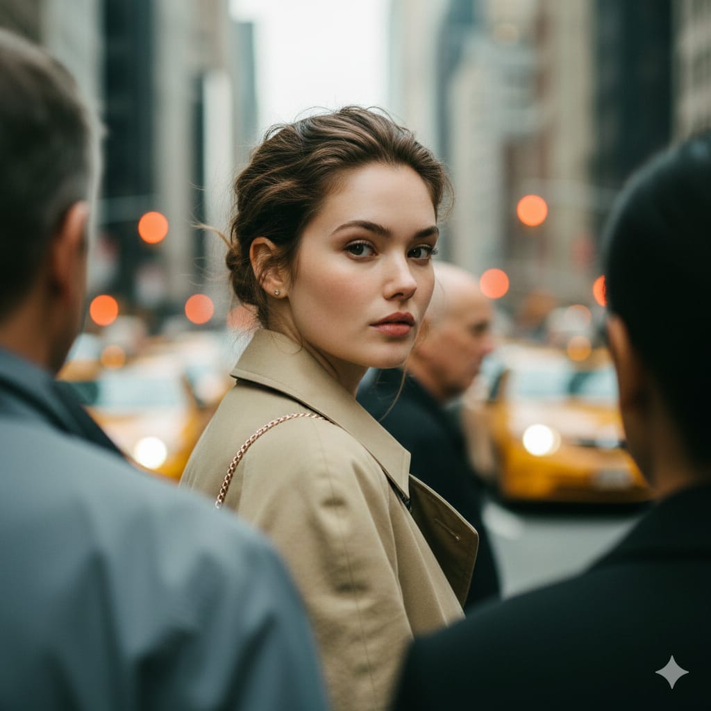 Photorealistic Candid Street Portrait with Extreme Shallow DOF - AI Generated Character Style Image