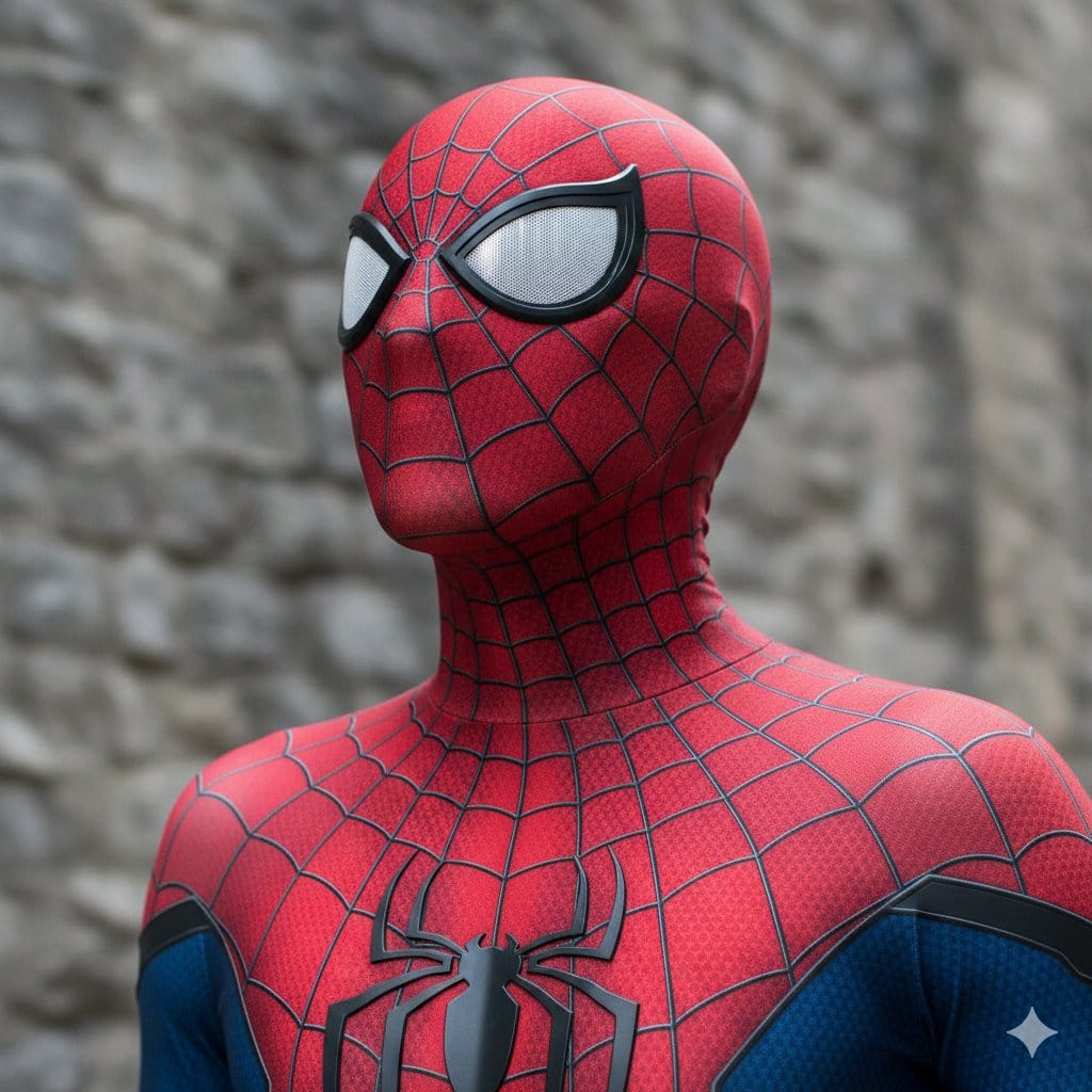 Photorealistic Close-Up of Spider-Man Cosplay - AI 프롬프트