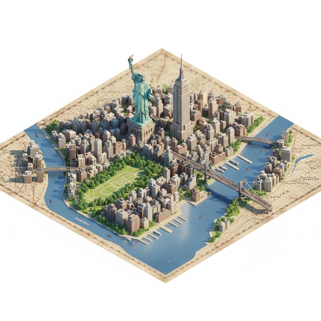 Photorealistic Diorama Isometric Map Prompt - AI提示詞
