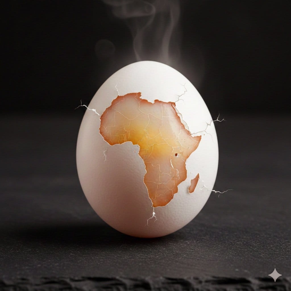 Photorealistic Egg with Map of Africa Crack - AI 프롬프트