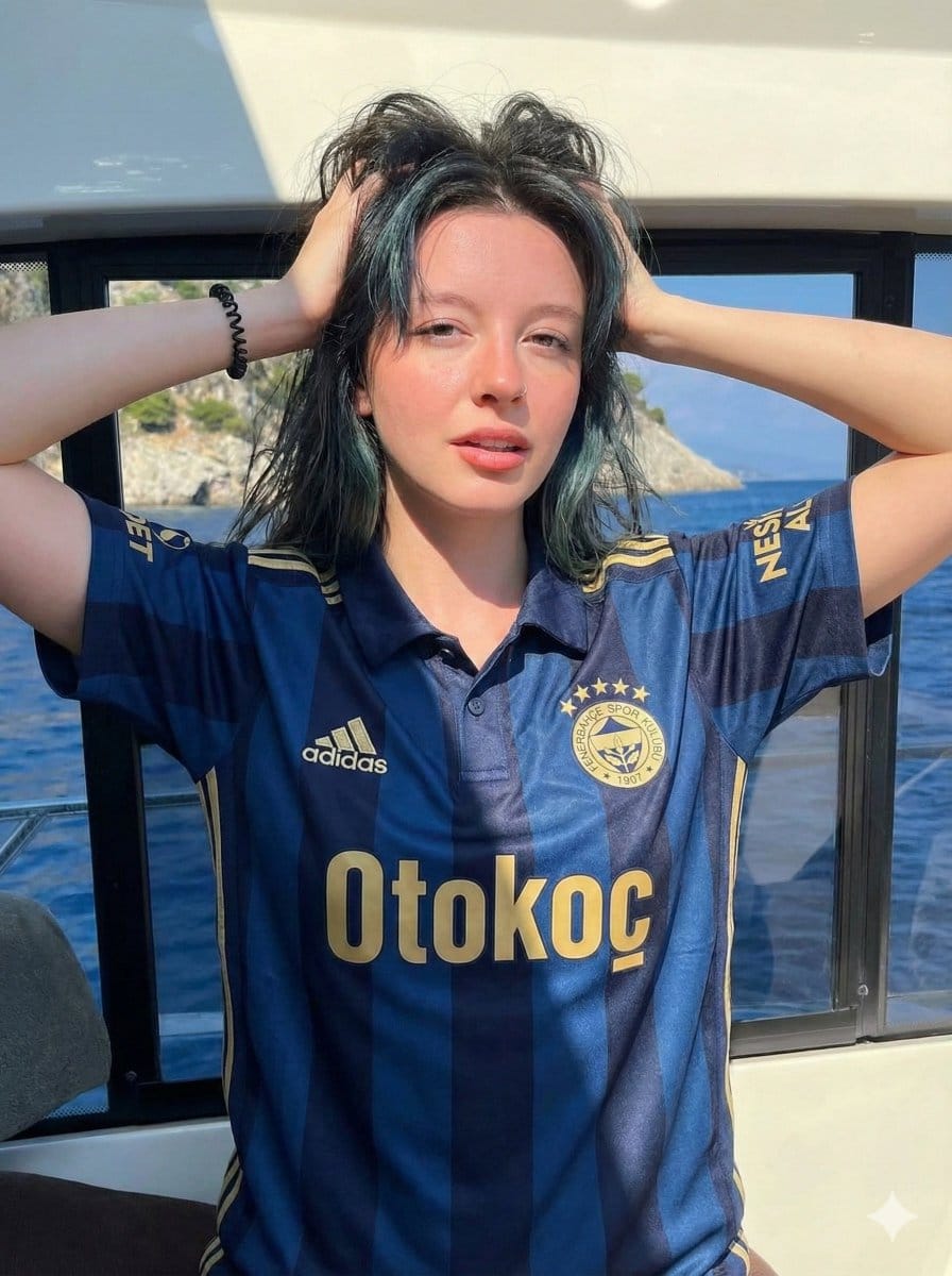 Photorealistic Fenerbahçe Jersey Portrait on a Yacht - AI Generated Character Style Image Example
