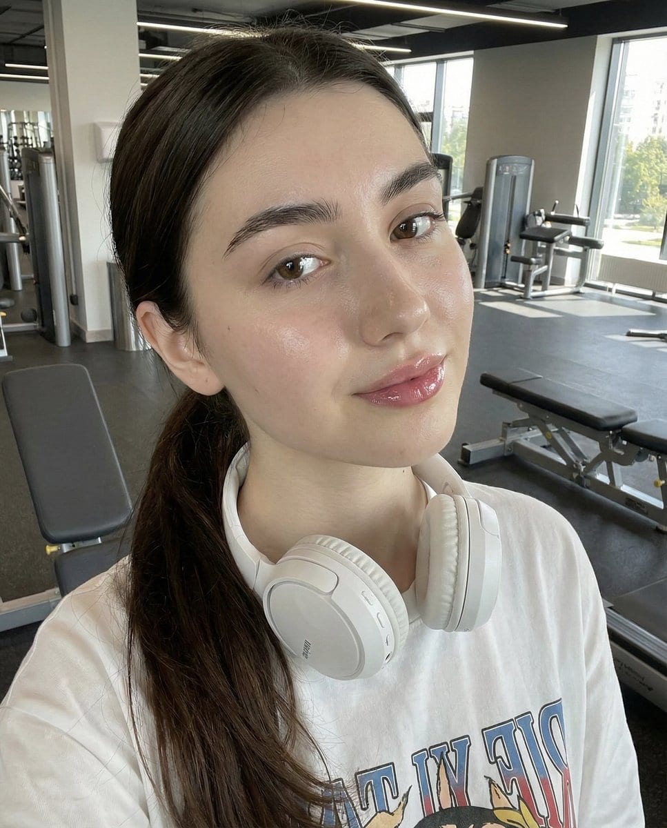 Photorealistic Gym Selfie Prompt with Identity Lock
