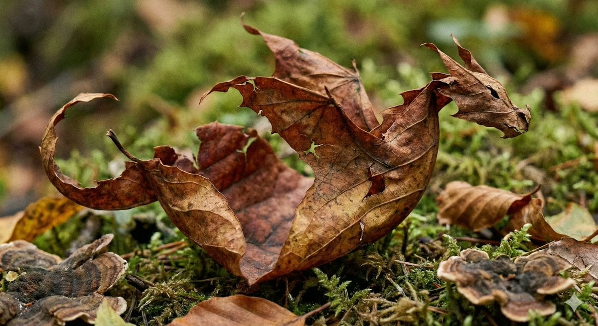 Photorealistic Leaf Shaped Like a Dragon - AI 프롬프트