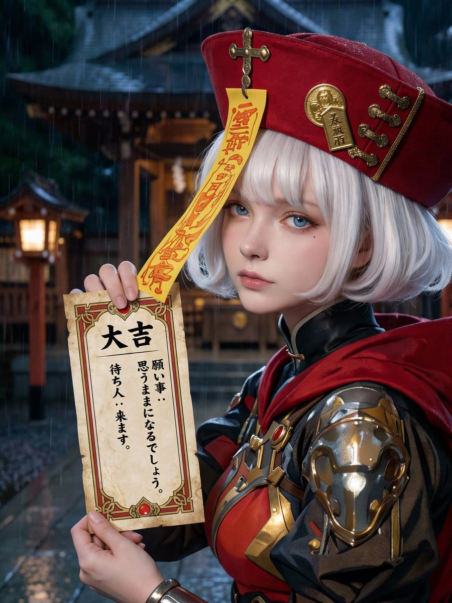 Photorealistic Omikuji (Fortune Slip) Design - Prompt IA