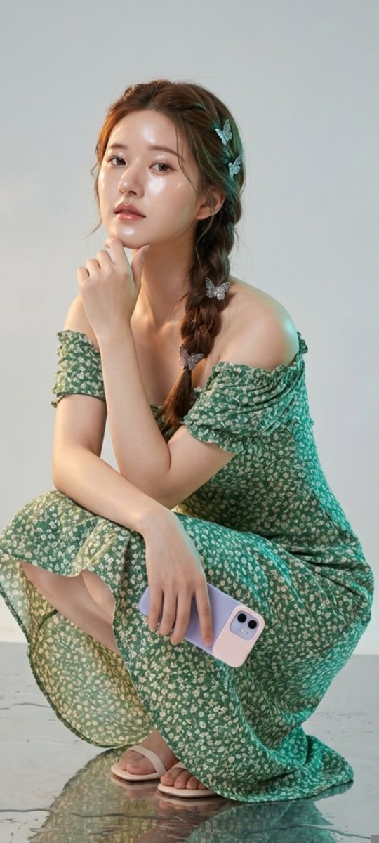 Preview image for Photorealistic Portrait of Zhao Lusi (Rosy Zhao) with Cottagecore Vibe prompt