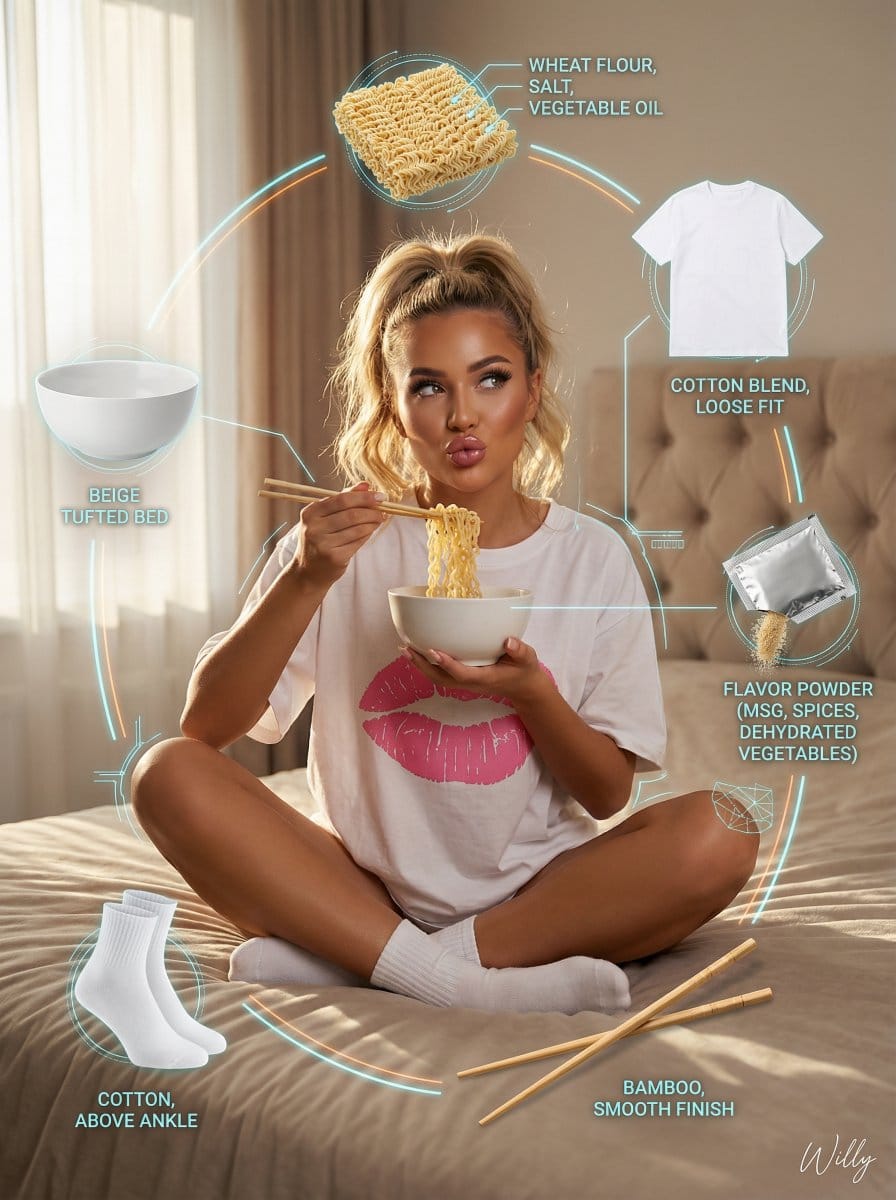 Photorealistic Product Anatomy Image Prompt (Instant Noodles) - KI-Prompt