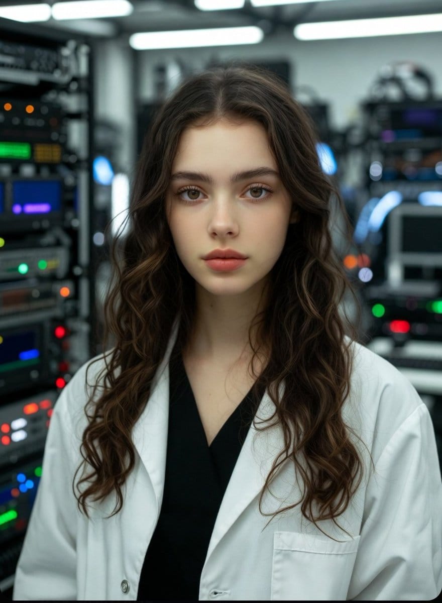 Photorealistic Scientist in Futuristic AI Lab - KI-Prompt