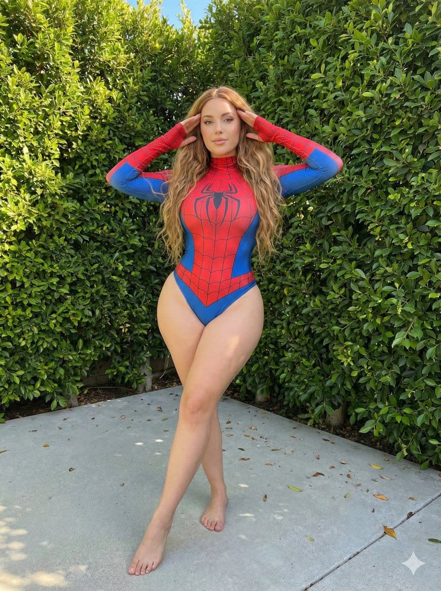 Photorealistic Spider-Girl Cosplay Portrait - AI 프롬프트
