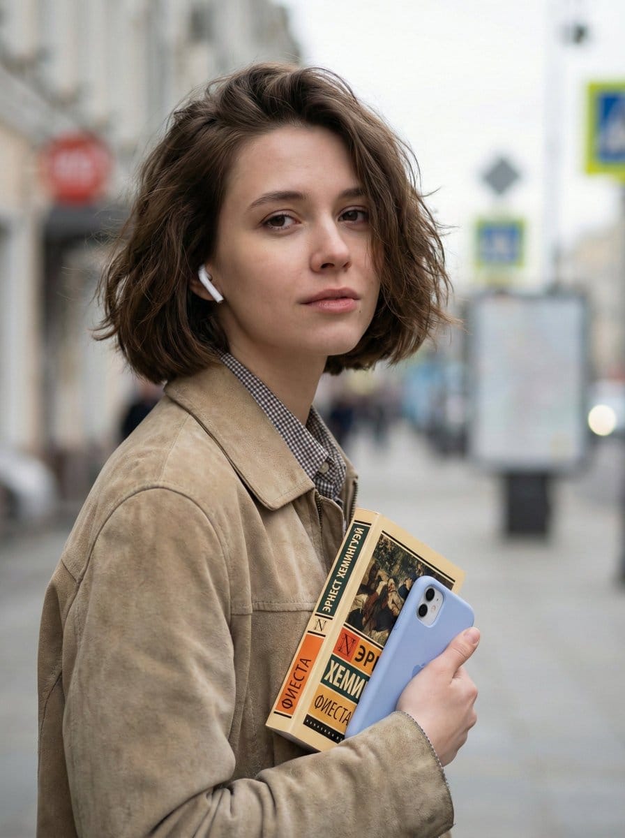 Photorealistic Street Portrait with Bokeh Background - Prompt de IA