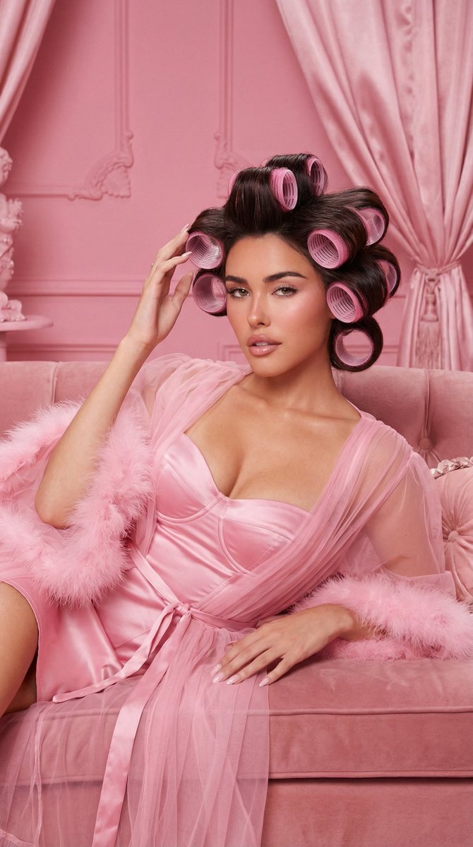Pink Monochromatic Vintage Boudoir Editorial